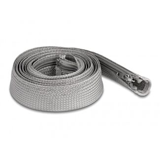 DeLOCK Manicotto intrecciato con cerniera lampo resistente al calore 2 m x 30 mm grigio