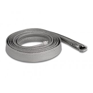 DeLOCK Manicotto intrecciato con cerniera lampo resistente al calore 2 m x 20 mm grigio