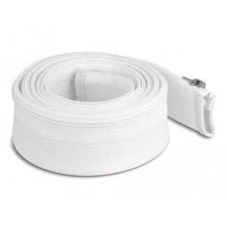 DeLOCK Braided Sleeve with zip fastener heat-resistant 2 m x 50 mm white