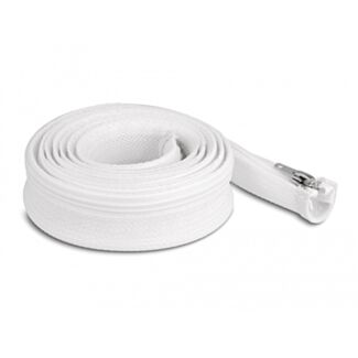 DeLOCK Manicotto intrecciato con cerniera lampo resistente al calore 2 m x 30 mm bianco
