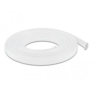 DeLOCK Braided Sleeve stretchable 10 m x 12 mm white