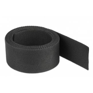 DeLOCK Fabric heat shrink tube 2 m x 25 mm shrinkage ratio 2:1 black