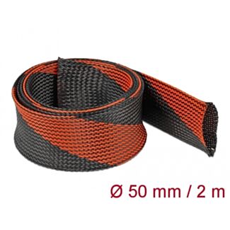 DeLOCK Manicotto intrecciato estensibile da 2 m x 50 mm nero-rosso