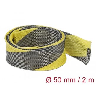 DeLOCK Braided Sleeve stretchable 2 m x 50 mm black-yellow