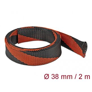 DeLOCK Manicotto intrecciato estensibile da 2 m x 38 mm nero-rosso
