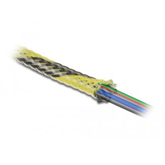 DeLOCK Braided Sleeve stretchable 2 m x 38 mm black-yellow