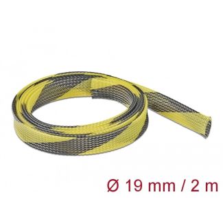 DeLOCK Braided Sleeve stretchable 2 m x 19 mm black-yellow