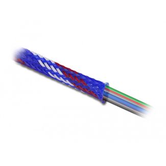 DeLOCK Braided Sleeve stretchable 2 m x 6 mm blue-red-white
