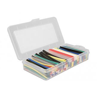 DeLOCK Scatola di assortimento per tubi termorestringenti, rapporto di restringimento 2:1, colori assortiti 196 pezzi