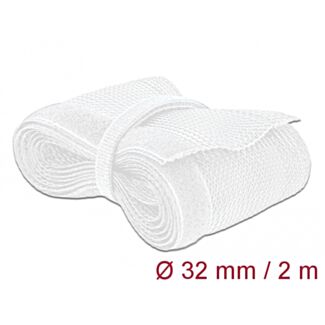 DeLOCK Manicotto intrecciato con gancio e anello di fissaggio da 2 m x 32 mm bianco