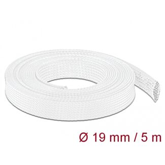 DeLOCK Manicotto intrecciato estensibile da 5 m x 19 mm bianco
