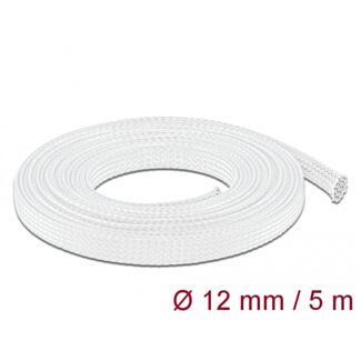 DeLOCK Manicotto intrecciato estensibile da 5 m x 12 mm bianco