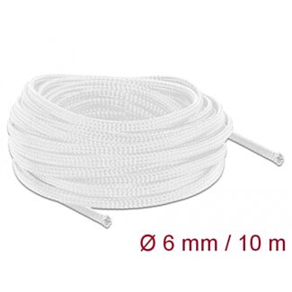 DeLOCK Manicotto intrecciato estensibile da 10 m x 6 mm bianco