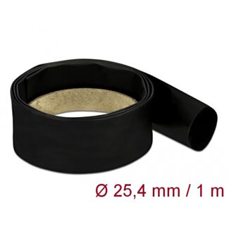 DeLOCK Tubo termorestringente da 1 m x 25,4 mm Rapporto di restringimento 4:1 nero