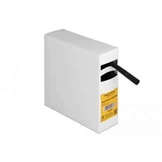 DeLOCK Scatola di per tubi termorestringenti con adesivo interno, rapporto di restringimento 3:1, 5 mm x 9,5 m nera