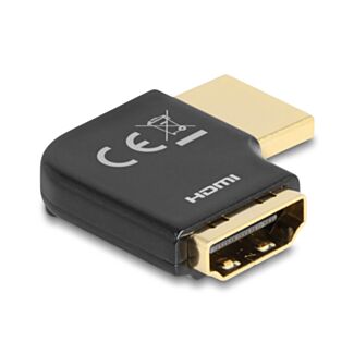 DeLOCK Adattatore HDMI maschio per femmina 90° angolato a sinistra 8K 60 Hz metallo