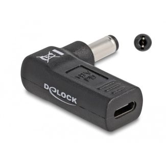 DeLOCK Adapter for Laptop Charging Cable USB Type-C female to 5.5 x 2.1 mm male 90° angled