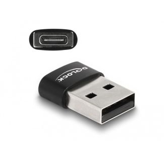 DeLOCK USB 2.0 Adapter USB Type-A male to USB Type-C female black