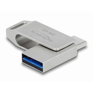 DeLOCK USB 5 Gbps USB-C + Type-A Memory Stick 256 GB - Metal Housing