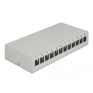 DeLOCK Keystone Patch Panel 12 Port grey
