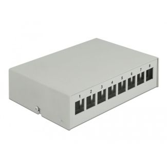 DeLOCK Keystone Patch Panel 8 Port grey