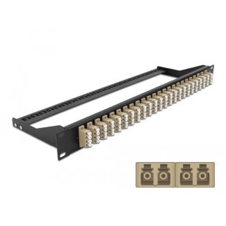 DeLOCK 19″ Fibre Patch Panel 24 port LC Quad beige