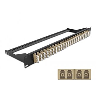 DeLOCK Pannello patch in fibra da 19″ a 24 porte LC Quad beige