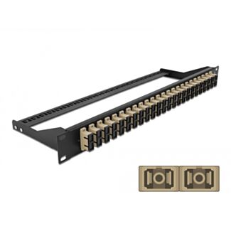 DeLOCK Pannello patch in fibra da 19″ a 24 porte SC Duplex beige