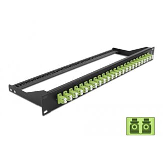 DeLOCK Pannello patch in fibra da 19″ a 24 porte LC Duplex verde acido