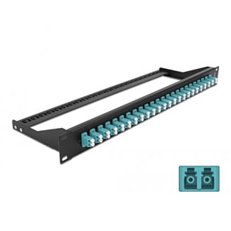 DeLOCK Pannello patch in fibra da 19″ a 24 porte LC Duplex azzurro