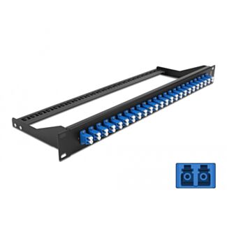 DeLOCK Pannello patch in fibra da 19″ a 24 porte LC Duplex blu