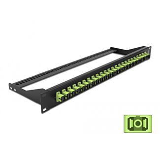 DeLOCK Pannello patch in fibra da 19″ a 24 porte SC Simplex verde acido