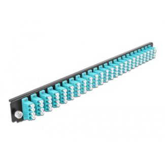DeLOCK 19″ Splice Box Front Panel 24 port LC Quad aqua