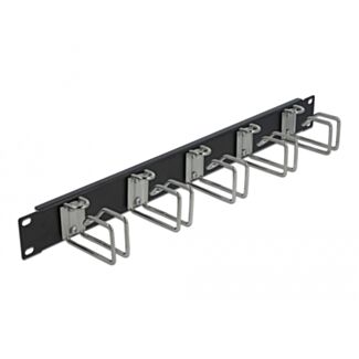 DeLOCK Pannello di gestione cavi da 19″ nero