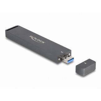 DeLOCK External Enclosure for M.2 NVME PCIe SSD or SATA SSD with USB 10 Gbps Type-A male