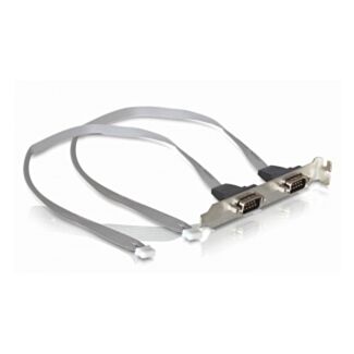 DeLOCK Slot bracket 2 x COM port (2 mm pitch) cavo seriale Argento DB-9