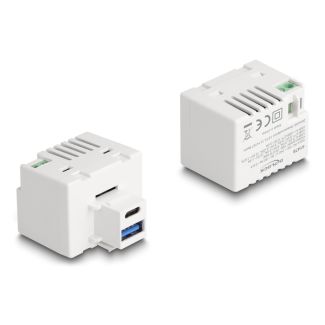 DeLOCK Keystone Module with USB Type-A and USB Type-C Charging Port PD 20 W white