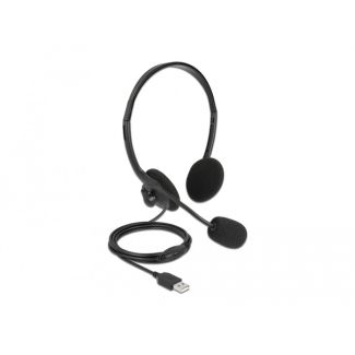 DeLOCK USB Stereo Headset with Volume Control for PC and Laptop - Ultra Lightweight