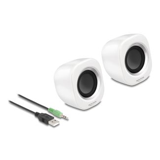 DeLOCK 27008 altoparlante Argento, Bianco Cablato 2 W