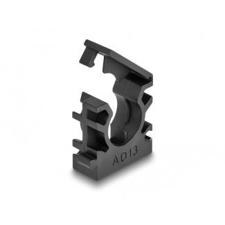 DeLOCK Cable sleeve holder with locking clip 13 mm 8 pieces black