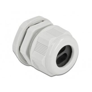 DeLOCK Cable Gland PG21 for flat cable with two cable entries grey 2 pieces