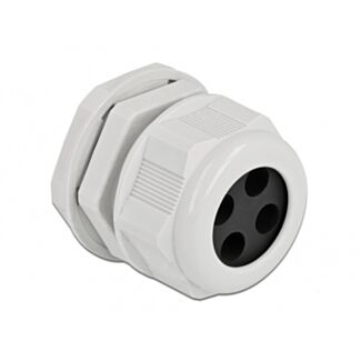 DeLOCK Pressacavo PG29 per cavo tondo con quattro entrate cavi grigio 2 pezzi
