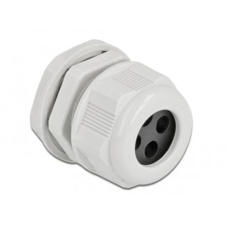 DeLOCK Cable Gland PG21 for round cable with four cable entries grey 2 pieces