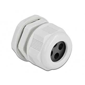 DeLOCK Pressacavo PG21 per cavo tondo con quattro entrate cavi grigio 2 pezzi