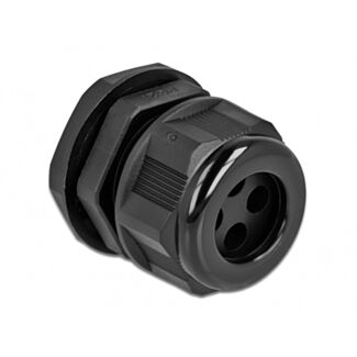 DeLOCK Pressacavo PG21 per cavo tondo con quattro entrate cavi nero 2 pezzi