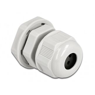 DeLOCK Pressacavo PG9 per cavo tondo con quattro entrate cavi grigio 2 pezzi