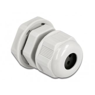 DeLOCK Cable Gland PG9 for round cable with four cable entries grey 2 pieces
