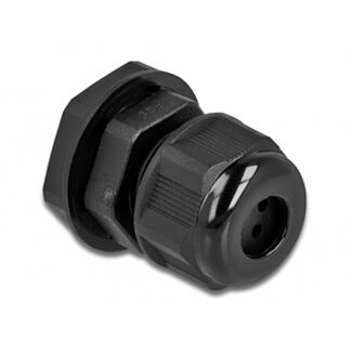 DeLOCK Pressacavo PG9 per cavo tondo con quattro entrate cavi nero 2 pezzi