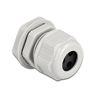 DeLOCK Pressacavo PG13,5 per cavo tondo con tre entrate cavi grigio 2 pezzi