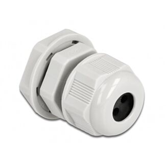 DeLOCK Pressacavo PG9 per cavo tondo con tre entrate cavi grigio 2 pezzi